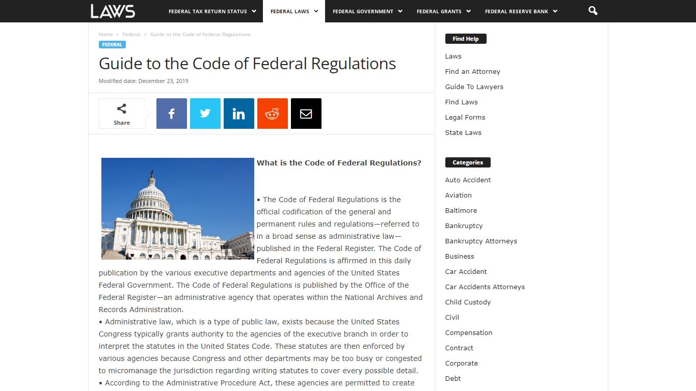 Guide to the Code of Federal Regulations